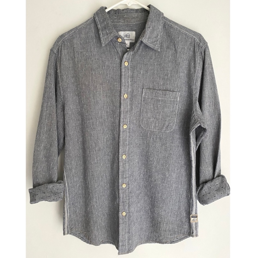 Surfside Supply Men's Grey Long Sleeve Button Up Shirt [US S]